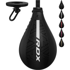 RDX boksa bumba Maya Hide Leather Set, ātruma bumba, kas karājas ar turētāju, Punching Ball Boxing Speed Bag, ātruma bumbu boksa treniņu aprīkojums Gym Fitness