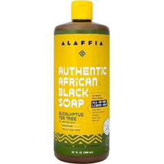 Alaffia - autentiškas afrikietiškas juodasis muilas, eukaliptų arbatmedis - 32 oz iš Alaffia