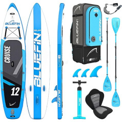 Bluefin Cruise Premium Stand Up Paddle Set | Augstas kvalitātes airu dēlis bērniem | SUP Paket mit Rucksack, Fiberglas-Paddel und Pumpe | 5 gadu garantija