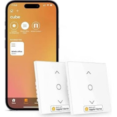 Refoss WLAN rullo slēdžu slēdzis ar Apple HomeKit, vieds rullo slēdžu taimeris, WLAN slēdžu slēdzis ar procentuālo kontroli, viedā mājas slēdžu vadība, saderīgs ar Alexa, Siri, Google