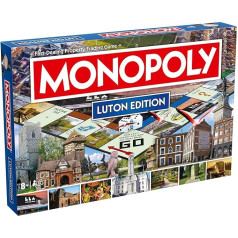 Winning Moves Luton Monopoly Brettspiel, Gehen Sie auf dem Brett voran und handeln Sie Sich zum Erfolg, Geschenk für Kinder ab 8 Jahren