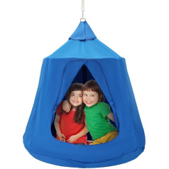 VEVOR Hanging Cave 150 kg pakaramais maisiņš bērniem iekštelpās un ārpus telpām, šūpuļtīkls 110 x 117 cm, sensoro šūpuļkrēsls ar LED pasaku gaismām, piekaramā telts, spēļu telts bērniem un pieaugušajiem