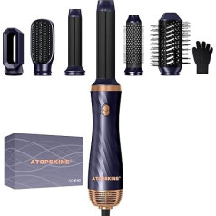 Airstyler Hair Styler - karstā gaisa birste un fēna birste 6 in 1, jonu matu žāvētājs, matu fēnu komplekts, matu fēns, Airstyler cirtas gludeklis, apaļā matu suku, matu žāvētājs, veidošanas birstes, gaisa fēnu termiskā birste,