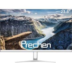 24 collu datora monitors FHD 1920 x 1080 LED ekrāns, bezrāmju spēļu ekrāns, 75 Hz, VA, 3000:1, HDMI, VGA, 4 ms, VESA stiprinājums, galda monitors biroja darbam, balts