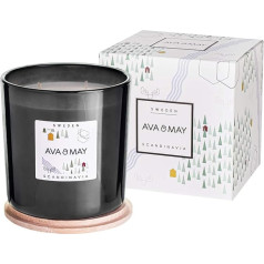 AVA & MAY Sweden Large Scented Candle (500g) - Веганская свеча из соевого воска с 40 часами горения - С высококачественным ароматическим маслом мускуса, сандало
