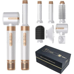 TANSHINE 7-in-1 Hair Styler, Car Wrap Airstyler Hair Styler, Hot Air Brush, Hair Dryer Set, Hair Dryer 110,000 rpm, Brushless Motor for Quick Drying, Hot Air Blow Dryer