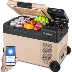 AAOBOSI Компрессорный холодильник 24 л, автомобильный мини-холодильник с WiFi приложением, 12/24 В и 100-240 В, электрический холодильник, до -20 °C для ав