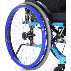 22 colių silikoniniai neįgaliųjų vežimėlių slydimo dangteliai, neslystantis dėvėjimuisi atsparus rankų slydimo dangtelis, neįgaliųjų vežimėlio galinio rato dangtelis, gerinantis sukibimą ir trauką (22 coliai, mėlyna)
