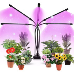 Aogled Pflanzenlampe LED 50W,5 Kopf Pflanzenlicht Vollspektrum,150 LED Grow Light mit Clip,Timing 3/9/12H,3 Modi,10 Lichtstärken Dimmbar Pflanzenleuchte für Sukkulenten,Tomaten,kleine Zimmerpflanzen