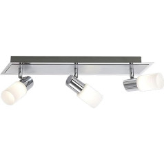 Trio 821410305 LED joslas platums 50 cm Matēts alumīnijs / hroms / balts noslaucīts stikls / ietver 3x 5W LED diodes