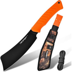 TONIFE Hercules Full Tang Knife Fixed Blade Knife with Sheath and Paracord, 8Cr14MoV Chopping Blade for Outdoor Camping Knife Survival Knife