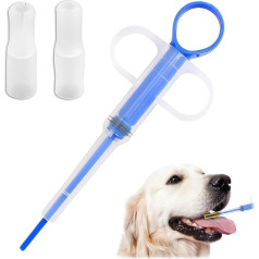 Tablešu barotava, Tabletteneingeber Katze, Medikamentu barotava Pet Pusher, Haustier Medikamenten Spritze, Kunststoff Tablettengeber für Katzen kleine Hunde (Blau)