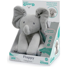 GUND Flappy L'ÉléphANT Interactive Pour Bébé - Bouge, Parle et Chante Pour le VOS Enfants - Cuddly Toy Elephant Waist 30 cm - 6054176 - Baby from 10 Months