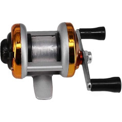 BGSFF Angelrolle Mini Tragbare Winter-EIS-Angelrolle 1BB Dual Rocker Arm Baitcast-Spulenrolle Winterköder Casting Angelrolle mit Leinen 90M Ultra Smooth (Farbe: (zelta, Größe: zelta, Größe: Metallversio