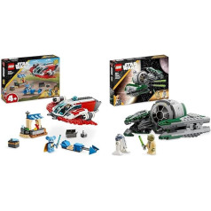 LEGO Star Wars: Young Jedi Adventures Der Crimson Firehawk, Startset & Star Wars Yodas Jedi Starfighter Bauspielzeug, Clone Wars Fahrzeug-Set