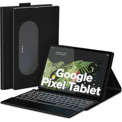 DoohowCase Bluetooth tastatūras korpuss ar skārienpaliktni Google Pixel planšetdatoram 11 collu 2023, uzlādējama Google Pixel planšetdatora 11 collu 2023 tastatūra ar 7 krāsu fona apgaismojumu un skārienpaliktni