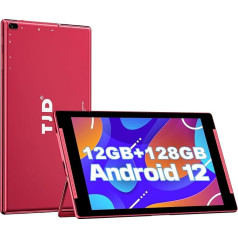 Android 12 planšetdators 10,1 collas, 12 GB RAM, 128 GB ROM, atbalsta 512 GB paplašinājumu, IPS Full FHD skārienjūtīgais ekrāns, 8 MP + 2 MP kameras, Wi-Fi, Bluetooth, 6000 mAh, Google GMS, 2 skaļruņi