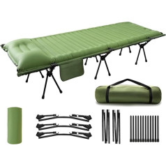 ONTYZZ Campingbett Feldbett Klappbar Ultraleicht Tragbar Anti-Ripstop Verdickte Schlafmatte Outdoor mit Aluminium Stützen Feldbetten für Garten Reisen Indoor Strand Camping Bett Belastbarkeit 160kg