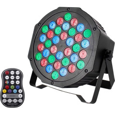 UKing Перезаряжаемая светодиодная батарея, RGB 36 LED Stage Light DMX 7CH, свет для вечеринок, 7 режимов световых эффектов с пультом дистанционного управл