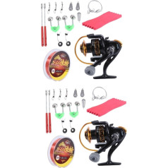 BESPORTBLE Pack of 2 Catfish spoles Trolling spoles Carp spoles Cast spoles Baitcaster Rod spole Combo Makšķerēšanas spole Makšķerēšanas spoles Makšķerēšanas spoles piekrastes zvejai Metāla virpošanai Makšķerēšanas aprīkojums