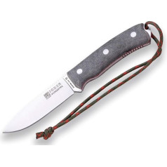 Joker Bushcraft Bushcrafter Hunting Knife CV120-P, Belt Knife with 10.5 cm Blade Made of Böhler N695 Steel and Leather Sheath with Fire Steel, Tool for Fishing, Hunting, Camping and Hiking