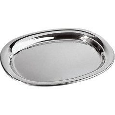 Alessi Servierplatte, Edelstahl, Silber, 13,5 x 43 x 24,5 cm