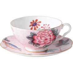 Wedgwood Cuckoo Teetasse und Untertasse, 1 Stück, rozā krāsā