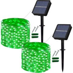 Solar String Lights Outdoor, 12 m / 40 ft 120 LED Solar Garden Lights Waterproof, 8 Lighting Modes Outdoor/Indoor Fairy Lights Decorative Lighting for Gazebo Fence Patio Party Weeding Festival (Green)