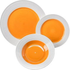 Evviva Company Tischset aus Porzellan, 18-teilig, Orange, Kollektion Copa Cabana, elegantes und langlebiges Tafelservice