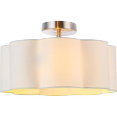 Newrays 3-Light Semi Flush Mount griestu gaisma, balts auduma tonējums, moderna tuvu pie griestiem novietojama lampa bērnu istabai, guļamistabai, virtuvei, gaitenim, priekšnamam, ieejai ar 3 LED spuldzēm