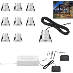 Mini LED prožektors iebūvēts prožektors 12 V 3 W terases apgaismojums ārā IP65 iebūvēts prožektors ārā 2700 K/4000 K/5000 K, griestu prožektori ar transformatoru, iebūvēts apgaismojums, alumīnijs vannas istabai,