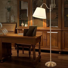 ACMHNC stāvlampa Dzīvojamā istaba Vintage stāvlampa Dimmable ar tālvadības pulti, Classic 12 W E27 Living Room Lamp with Fabric Lampshade, Nostalgia Bronze Floor Lamp for Bedroom Study