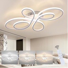 ZMH Griestu gaisma LED griestu gaisma Dimmable Living Room Lamp Large 100 cm Living Room 90 W Modern White Bedroom Lamp Bedroom with Remote Control Design Griestu apgaismojums ēdamistabai Birojs Virtuve