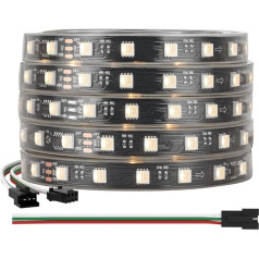 BTF-LIGHTING WS2814 4-in-1 RGBW adresējama LED sloksne RGB + silti balta 5050SMD + WS2814 RGB IC 5M 300LED DC24V PCB melna IP67 ūdensizturīga Dream Colour mājas dekorēšanai DIY projekts