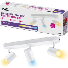 WiZ Tunable White Imageo 3er LED Spot, LED Leuchte mit warm- bis kaltweißem dimmbarem Licht, smarte Lichtsteuerung über WLAN per Stimme/App, weiß