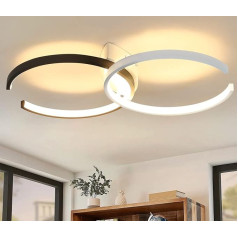 CBJKTX LED griestu gaisma Dzīvojamās istabas griestu gaisma Moderns dizains 24 W melns balta guļamistabas lampa 3000 K silti balta dzīvojamās istabas lampa 54 cm Lampas dekorēšanai guļamistabai Bērnu istaba Birojs Priekšnams