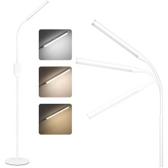 Homefire LED stāvlampa ar regulējamu apgaismojumu - Living Room Floor Lamp Touch Control Modern Floor Lamp 178 cm Metāla dizaina lasāmvieta ar taimeri un atmiņas funkciju Gultas lampa guļamistabai birojam