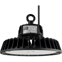 Ledvion Professional LED High Bay 100 W, Philips draiveris, 175 lm/W, 17 500 lūmenu, 3000 K, IP65, regulējams, energoefektīva NLO lampa, IP65 sertifikāts