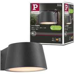 Paulmann Capea 94713 LED sienas lampas Insect Friendly IP44 96 x 128 mm 2200 K 6 W 550 lm 230 V 98° melns alumīnijs Zelta gaisma Sienas lampa Zelta gaisma