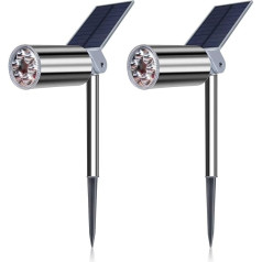 kpslucerna LED LED Solar Landscape Spotlight Outdoor, IP67 ūdensnecaurlaidīgs bezvadu saules enerģijas ainavu sienas apgaismojums dārzam, piebraucamajam ceļam, lieveņiem, celiņiem, baseinam, terasei