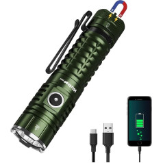 Wurkkos TS22 XHP70.2 LED lukturītis ārkārtīgi spilgts, 4500 lūmenu USB C uzlādējams lukturītis ar magnētu, daudzfunkcionāla darba gaisma, IPX68 ūdensizturīgs lukturītis kempingam, ārā, ārkārtas situācijām