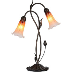 Bieye L30698 Lily Blossom Blown Glass Accent Table Lamp Nakts gaisma viesistabai Guļamistabai