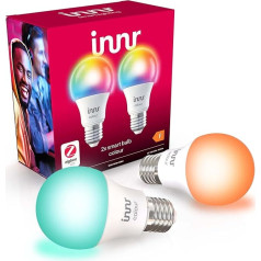 innr Zigbee E27 Lampe White & Color, Funktioniert mit Hue*, Alexa und SmartThings (Bridge erforderlich), Smart LED E27, 16 Million Farben, Dimmbar