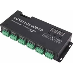 24 kanālu DMX dekodētājs LED Rgbw skatuves DMX512 24V konstantā sprieguma regulators DC5V ar Rgbcw Dc 5 24V zem skapja montāžas piederumi