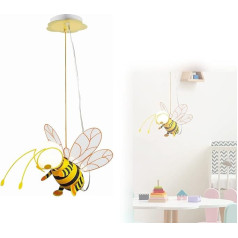 bmf-versand® Bērnu griestu lampa Bee LED - Gaismeklis bērnu istabā Meitenes Zēni - Bērnu istabas lampa karājas dzeltena - Bērnu gaisma, ieskaitot spuldzīti - Piekaramā lampa bērniem Dzīvnieki