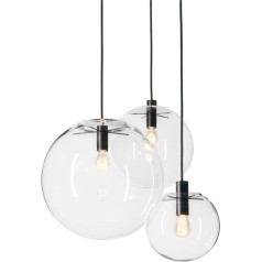 MZStech Classic sfēriska stikla piekaramais gaismeklis - Creative Single Glass Ball Pendant Light - Griestu gaisma ar E27 spuldzes pamatni