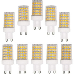 BAISHICHENG G9 10 W keramikas pamatnes LED spuldze (G9 100 W halogēnās spuldzes aizvietošana), neizdeguma spuldze 3000 K siltā baltā krāsā 1000 LM apgaismojums 10 iepakojumi