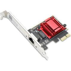 2.5GBase-T PCIe Network Card Binghe 2.5G PCI-E to RJ45 Network Card RTL8125B Chip Gigabit Ethernet for High Speed Gaming and Streaming Compatible with Windows/-Li-nux/M-A-C