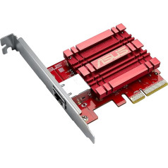 ASUS XG-C100C 10G tinklo adapteris PCI-E x4 kortelė su atskiru RJ-45 prievadu ir integruotu QoS, skirtas naudoti su 