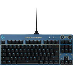 Logitech G PRO mehāniskā spēļu tastatūra - pārnēsājama un bez ciparu tastatūras, noņemams USB kabelis, LIGHTSYNC RGB izgaismotie taustiņi, oficiālais League of Legends izdevums